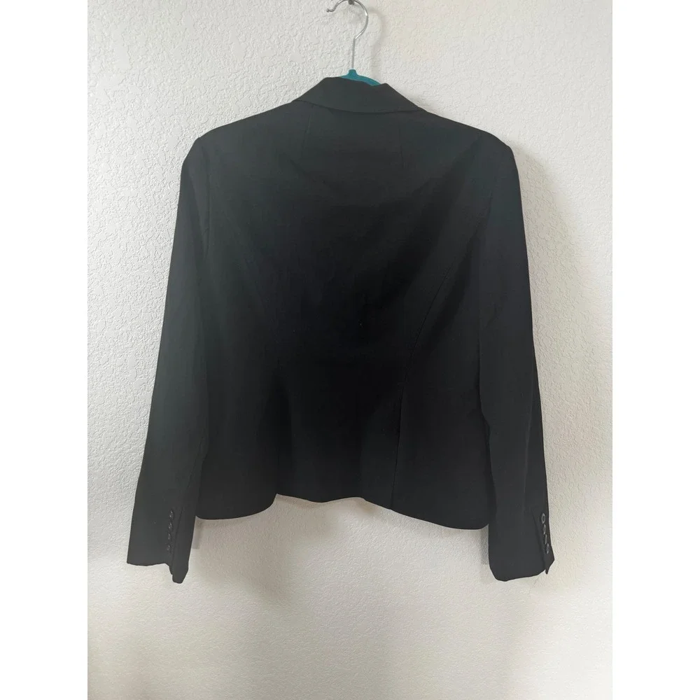 Nine‎ West Women Black One Button Blazer Jacket Size 8